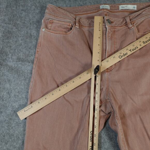 J. Jill Jeans Womens 12 High Rise Cropped Denim Cuffed Ankle Mauve Pink - Picture 3 of 10